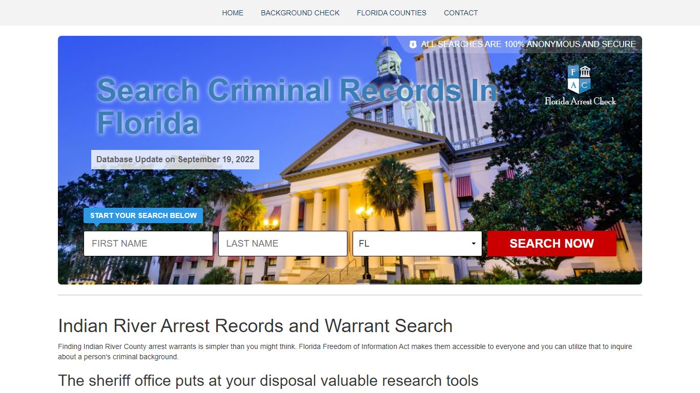 Indian River Arrest Records and Warrant Search